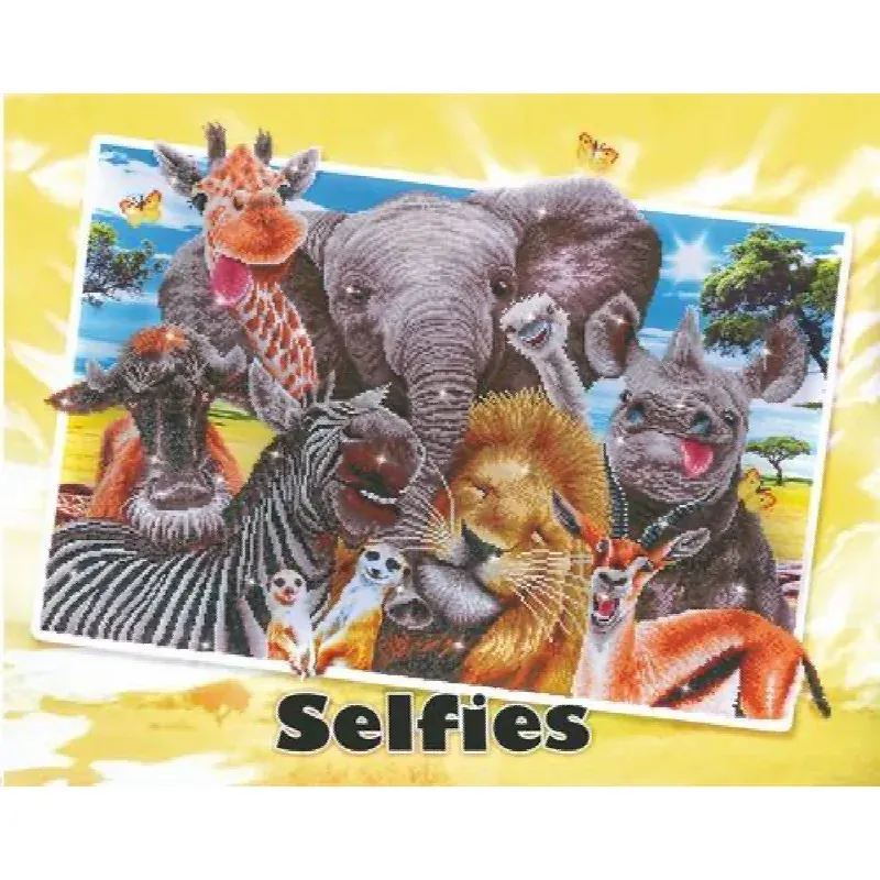 Kit broderie diamant animaux de la savane, 97 x 77 cm