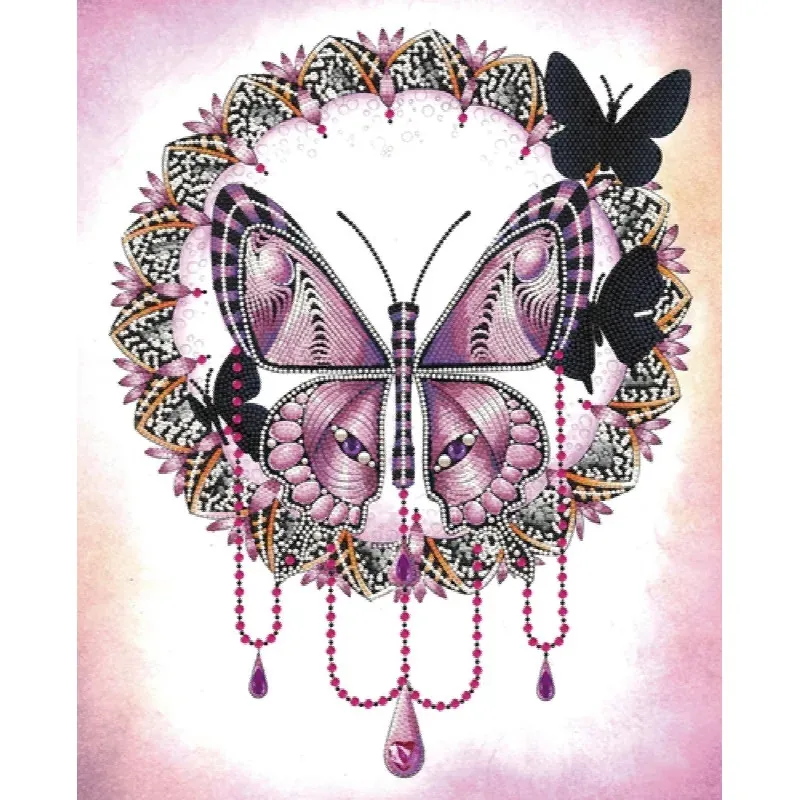 Kit broderie diamant attrape-rêves papillon, 51.5 x 41.5 cm