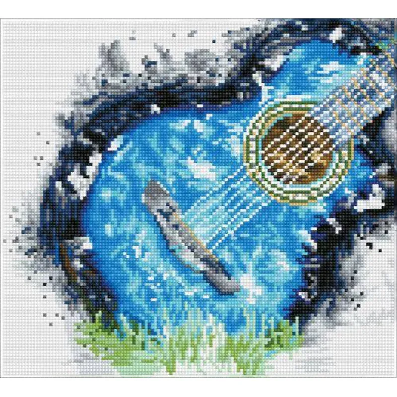 Kit broderie diamant Blue Grass pré-encadré, 31 x 41 cm