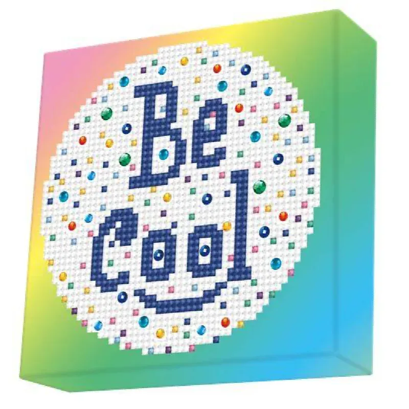 Kit broderie diamant boîte Be Cool, 15 x 15 cm