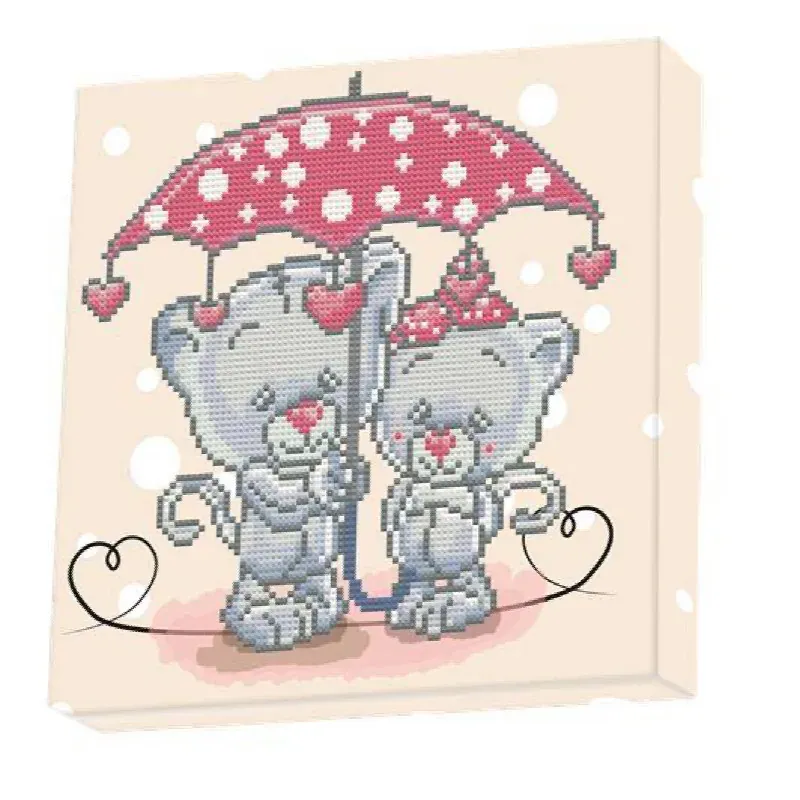 Kit broderie diamant boîte Pluie d'amour, 28 x 28 cm