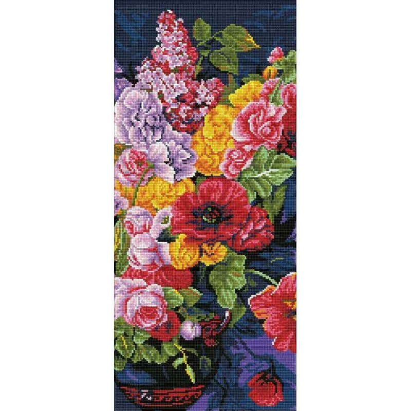 Kit broderie diamant bouquet romantique, 32 x 72 cm