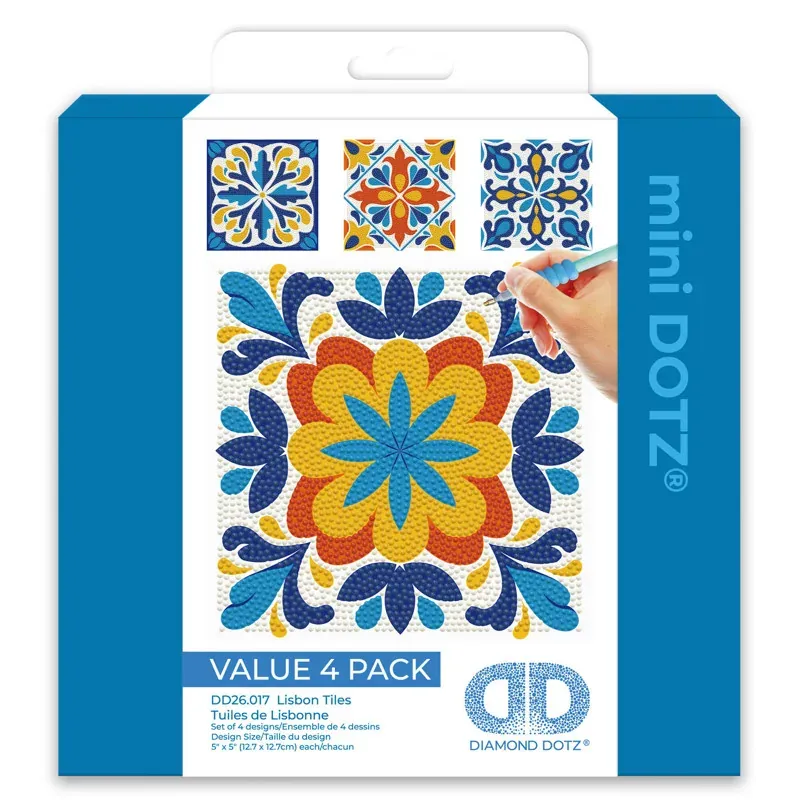 Kit broderie diamant céramiques de Lisbonne, pack de 4