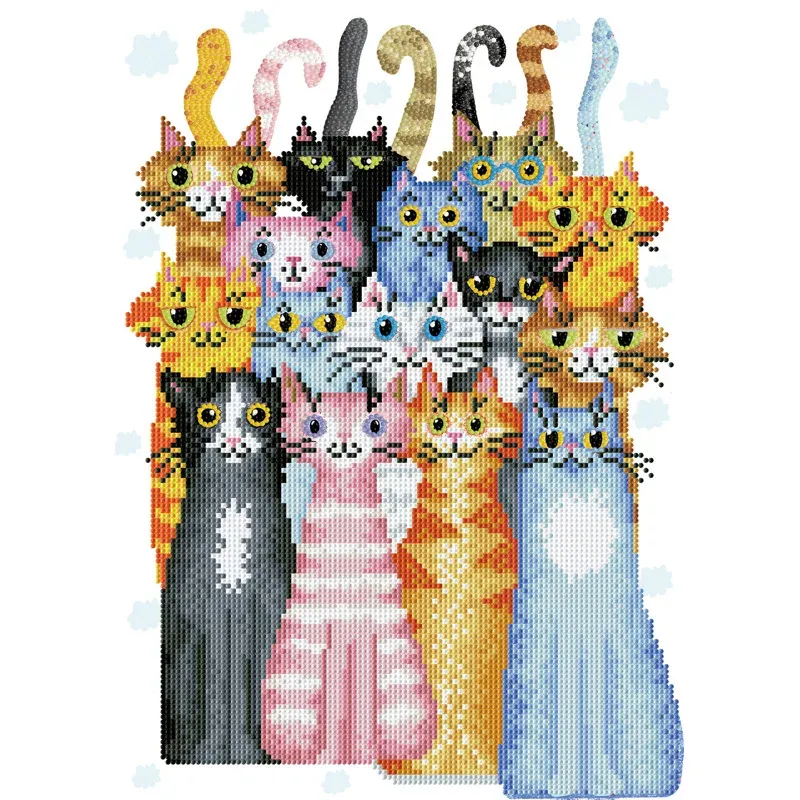 Kit broderie diamant chats Cats Meow, 45 x 32 cm