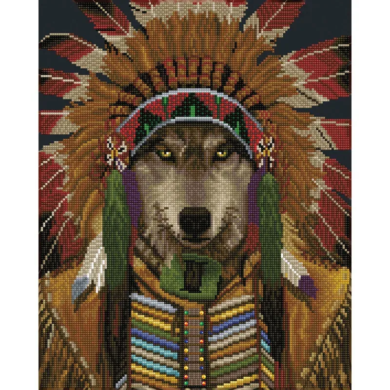 Kit broderie diamant chef loup, 50 x 40 cm