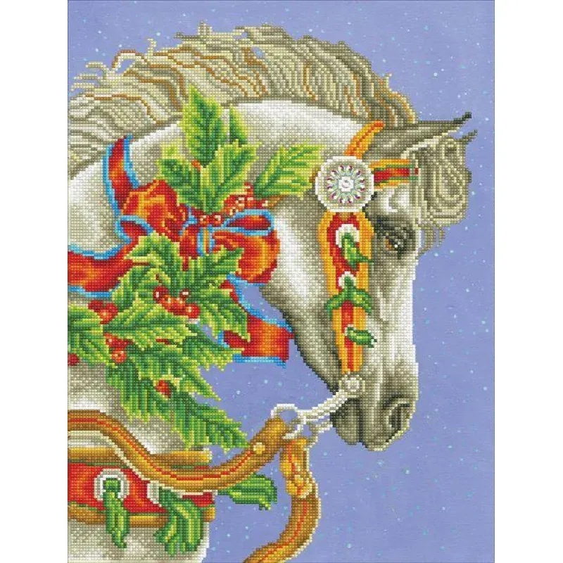 Kit broderie diamant cheval d’apparat, 41 x 54 cm