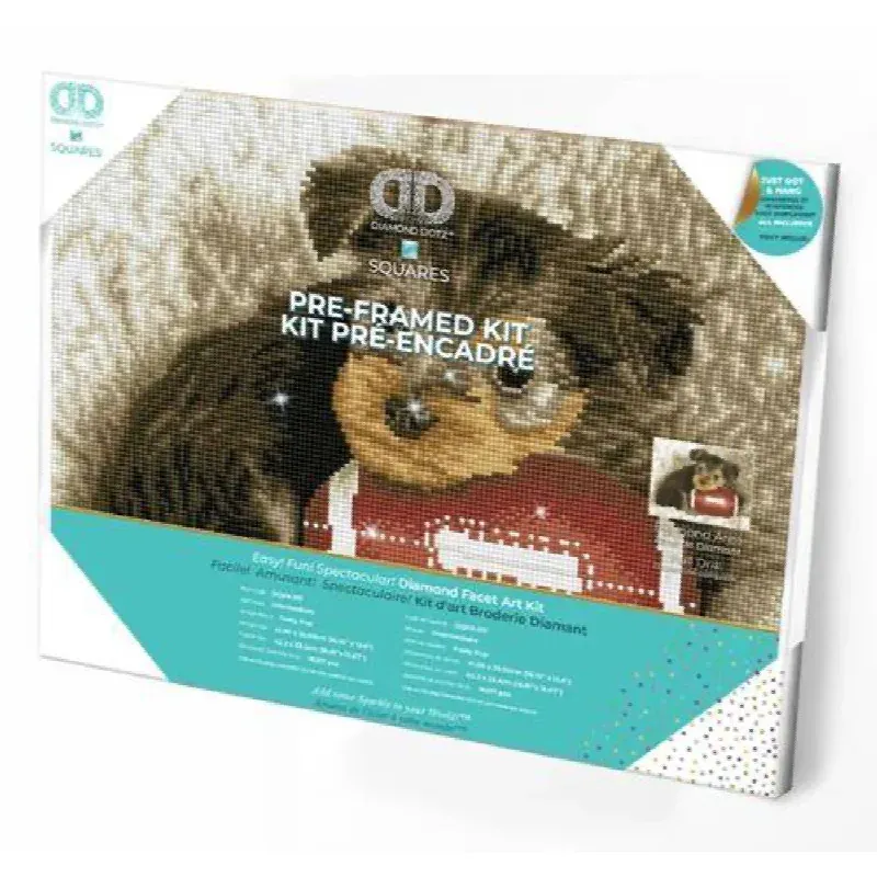 Kit broderie diamant chiot Footy Pup, 31 x 41 cm
