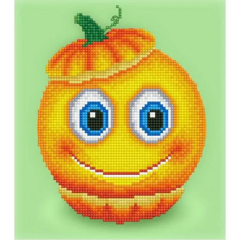 Kit broderie diamant citrouille souriante, 23 x 26 cm