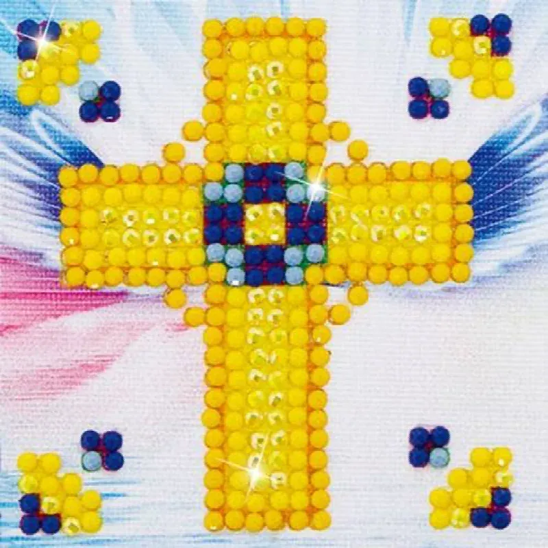 Kit broderie diamant croix d’or dorée, 7 x 7 cm