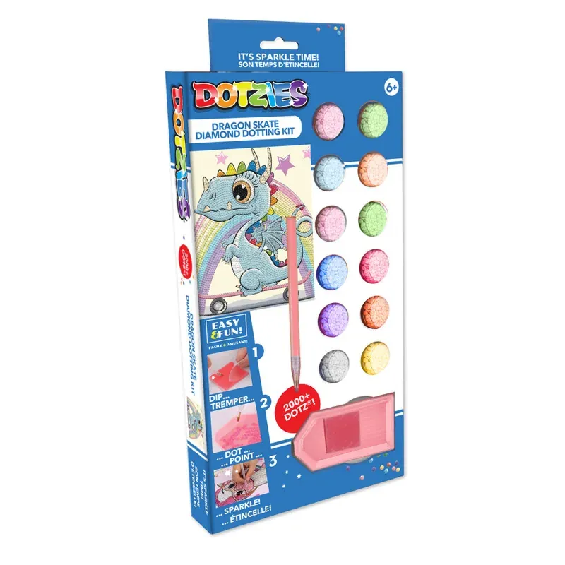 Kit broderie diamant dragon skate pour débuter
