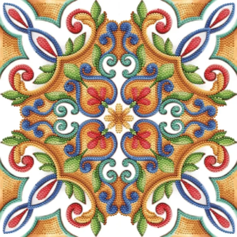 Kit broderie diamant faïence portugaise, 30.5 x 30.5 cm