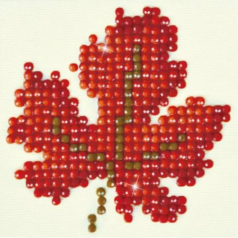 Kit broderie diamant feuille d’automne, 7 x 7 cm