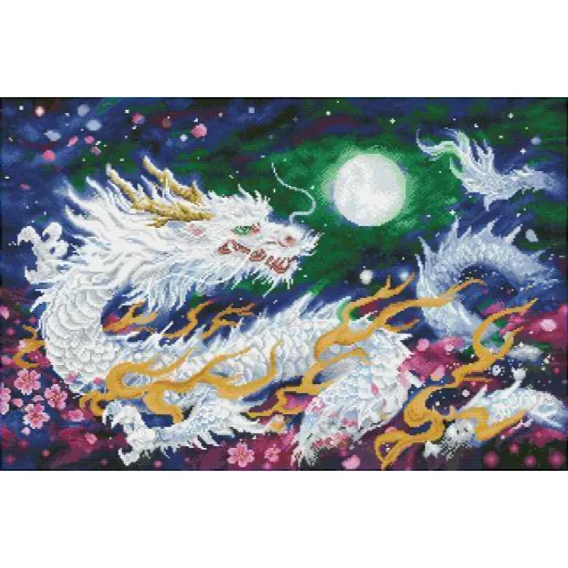Kit broderie diamant La flamme du dragon, 91 x 60 cm