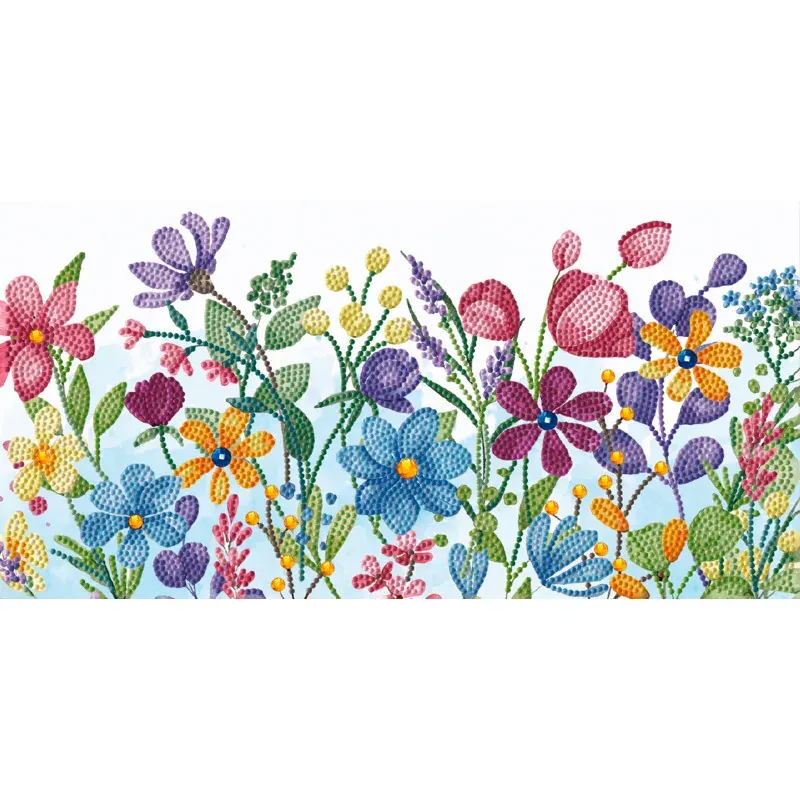 Kit broderie diamant fleurs des champs, 20 x 40 cm
