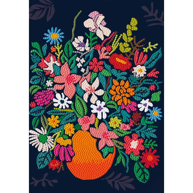 Kit broderie diamant fleurs sauvages, 38 x 20 cm