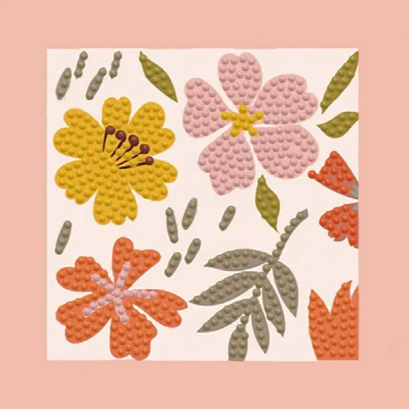 Kit broderie diamant floral Cameo, 13 x 13 cm
