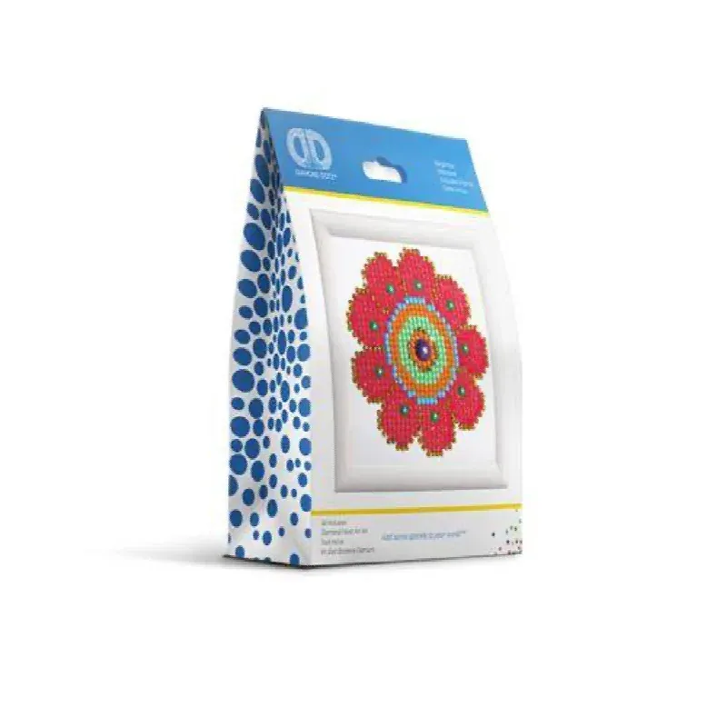 Kit broderie diamant Flower Power avec cadre, 12 x 12 cm