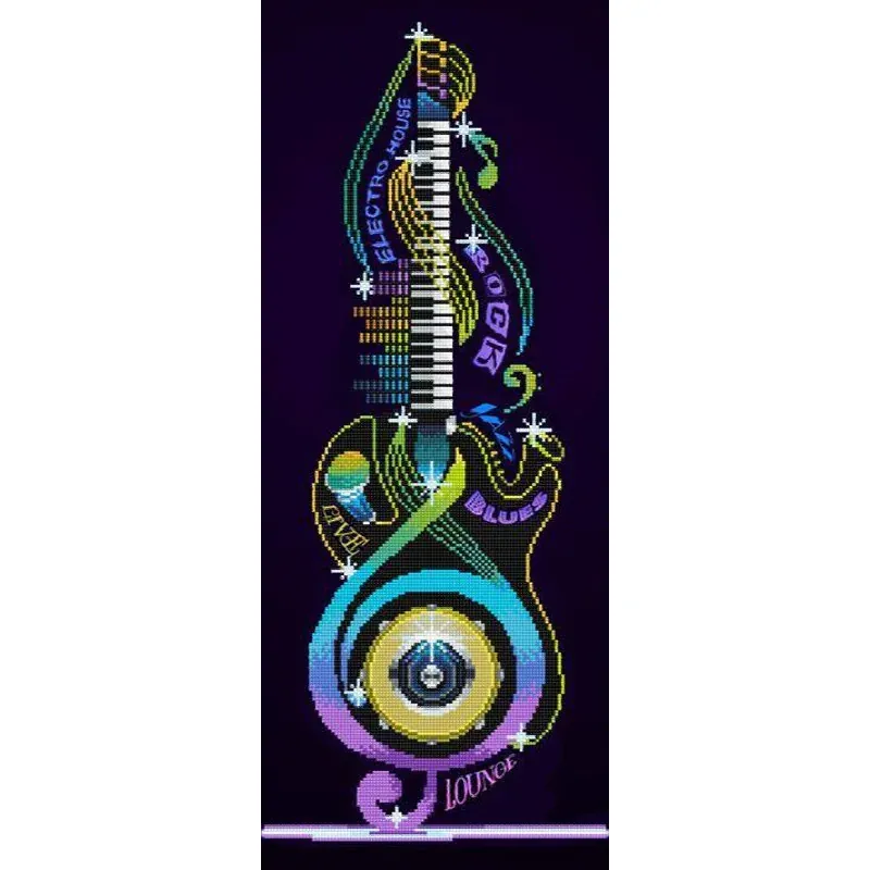 Kit broderie diamant guitare iconique, 31 x 77 cm