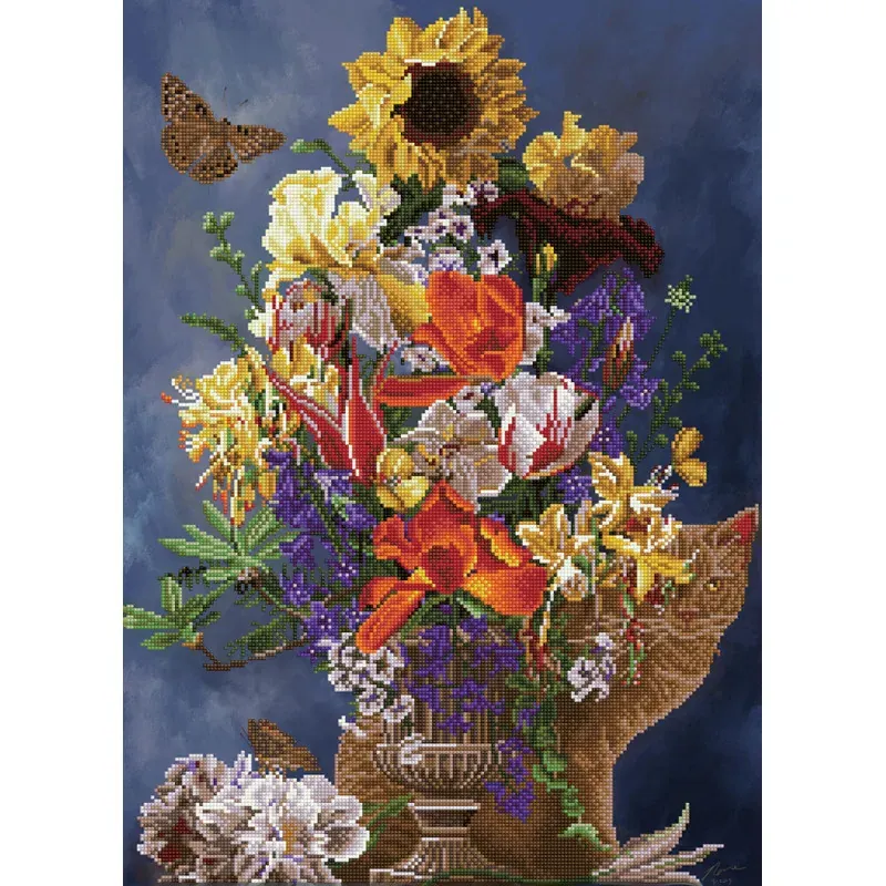Kit broderie diamant jardin en or, 72 x 52 cm
