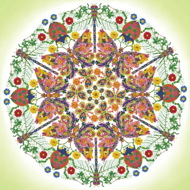 Kit broderie diamant jardin kaléidoscope, 62 x 62 cm