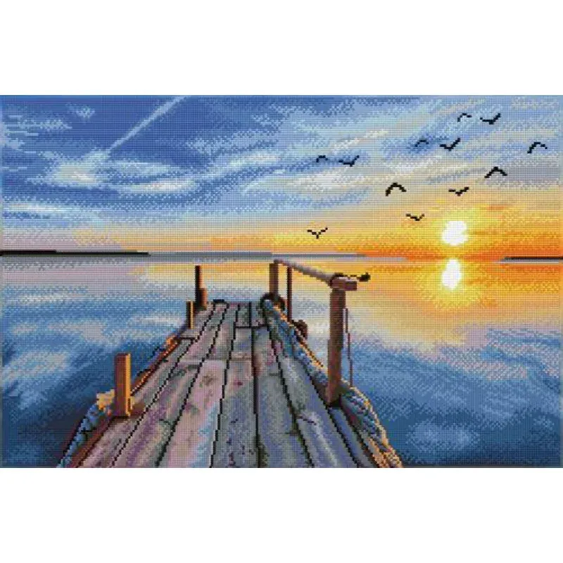 Kit broderie diamant jetée au crépuscule, 68 x 52 cm