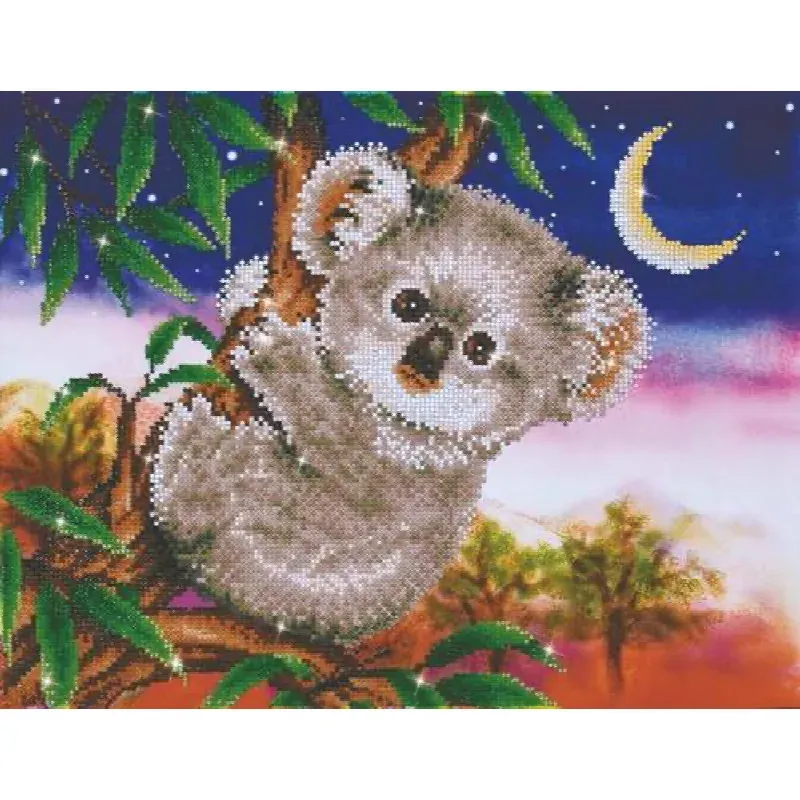 Kit broderie diamant koala au clair de lune, 48 x 37 cm