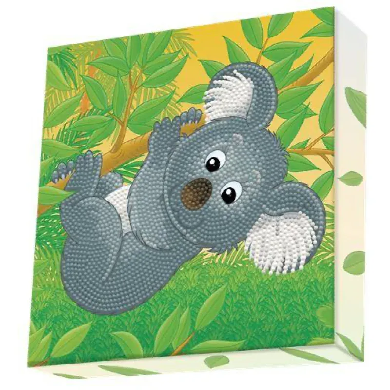Kit broderie diamant koala sur boîte, 22 x 22 cm