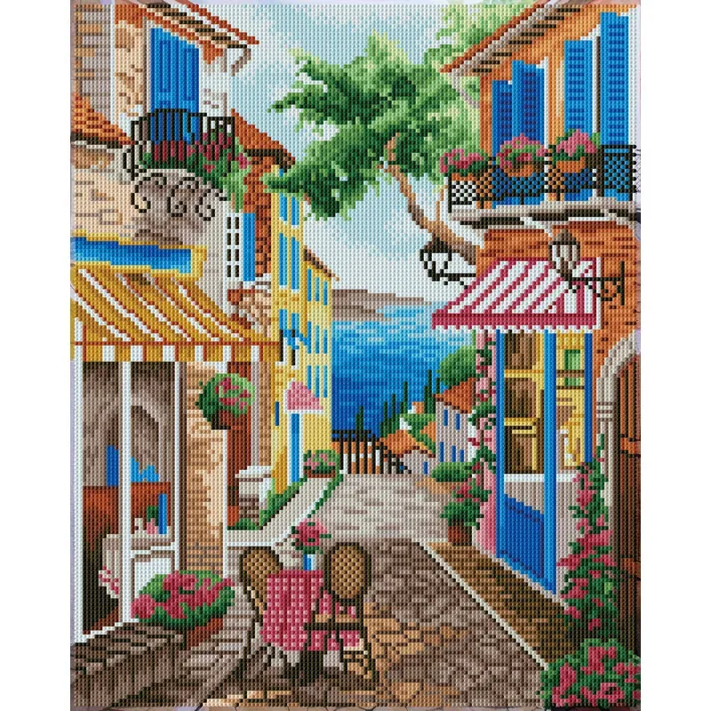 Kit broderie diamant Lakeside Latte avec cadre
