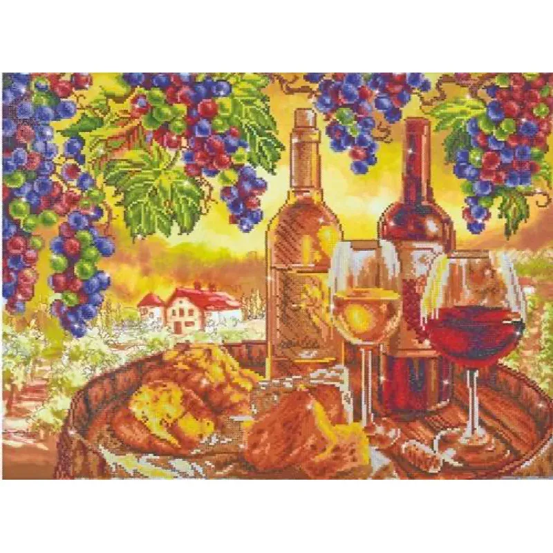 Kit broderie diamant les vins du terroir, 70 x 52 cm