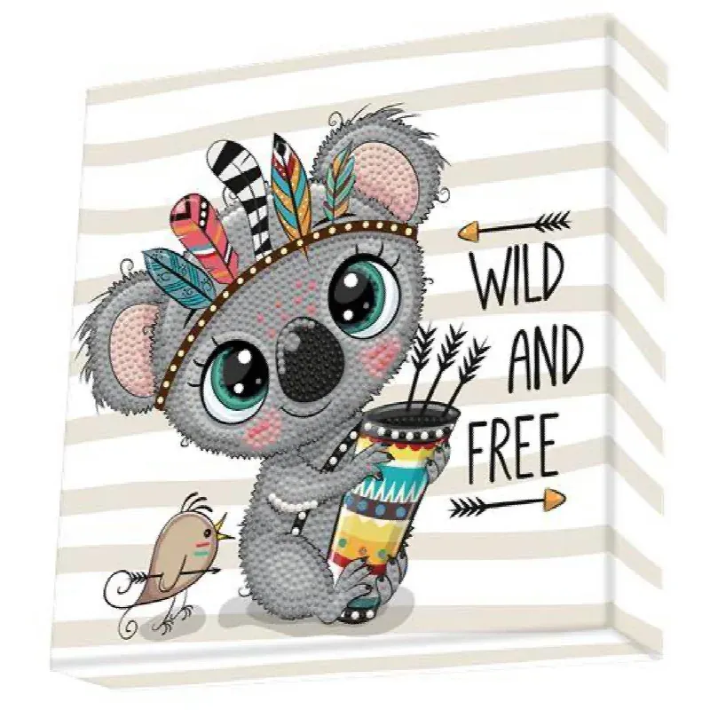 Kit broderie diamant Libre et sauvage, 22 x 22 cm