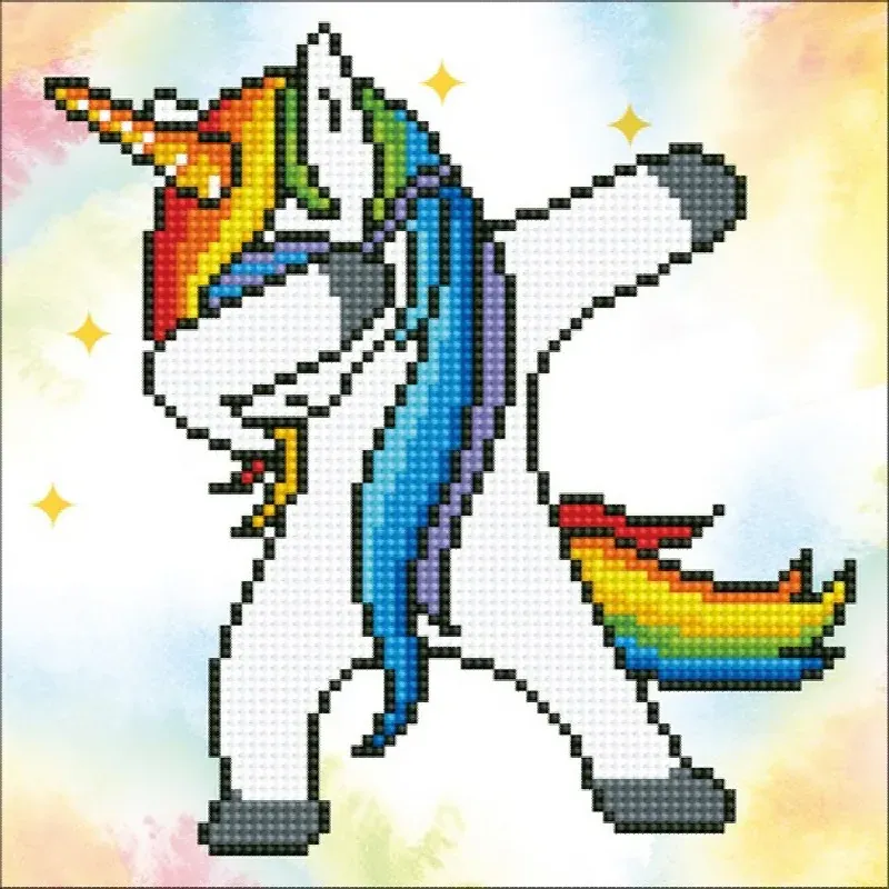 Kit broderie diamant licorne le dab, 23 x 23 cm