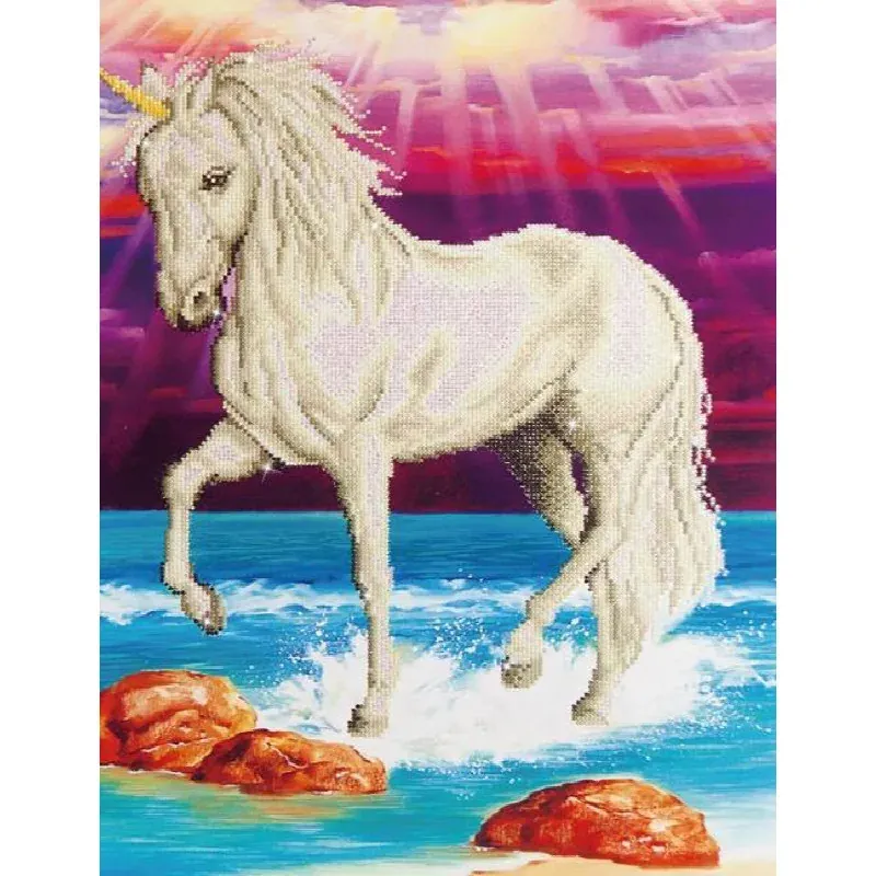 Kit broderie diamant licorne magique, 51 x 77 cm