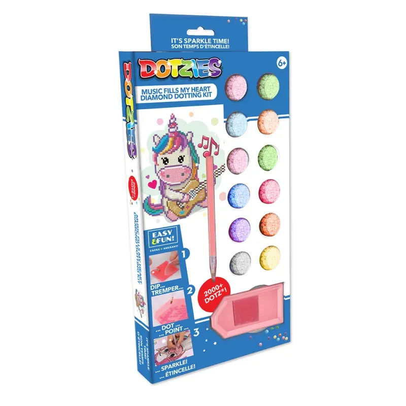 Kit broderie diamant licorne musicienne débutant