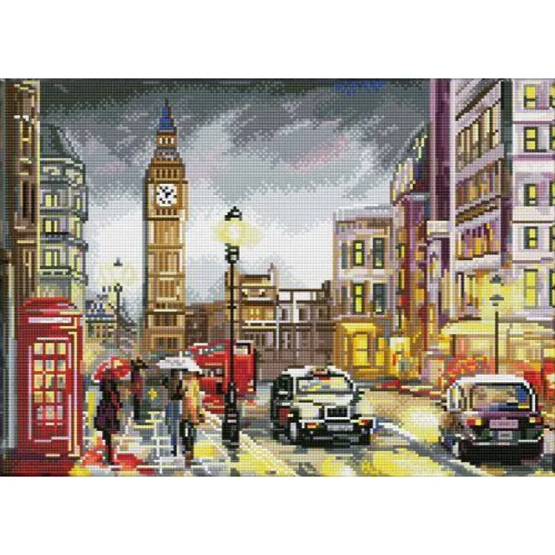 Kit broderie diamant Londres, carrés 31 x 41 cm