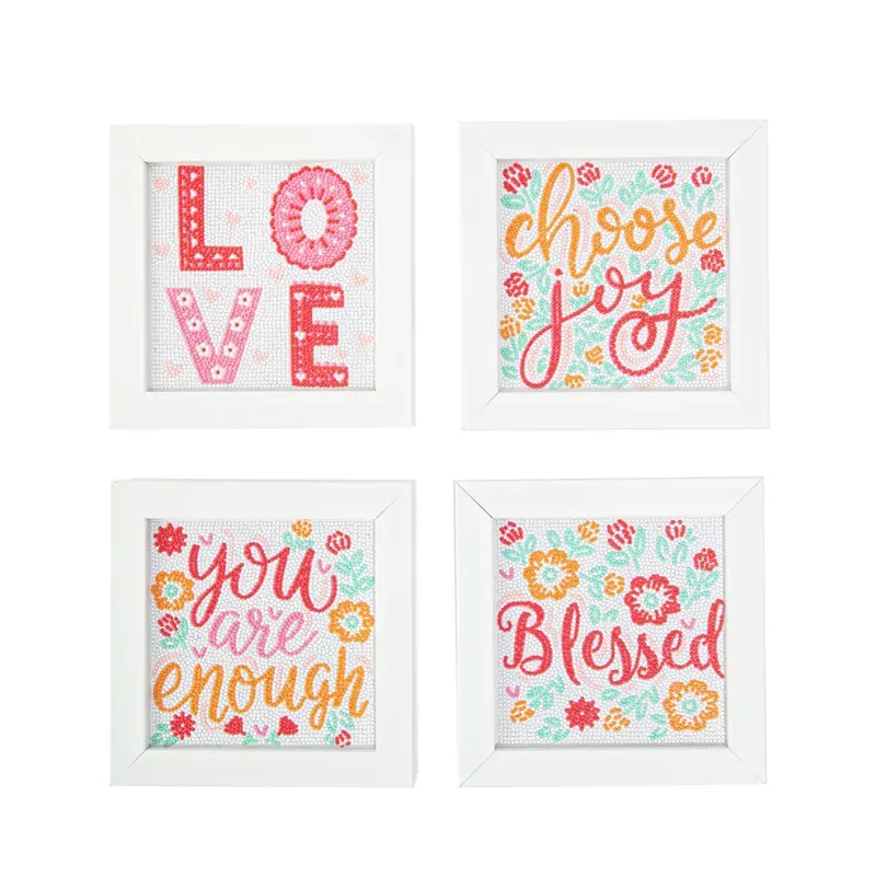 Kit broderie diamant Love Blessings, 4 dessins