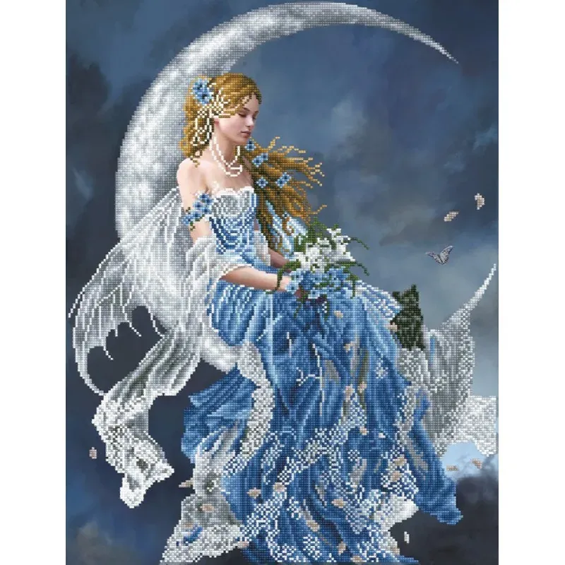 Kit broderie diamant lune fantaisie, 68 x 52 cm
