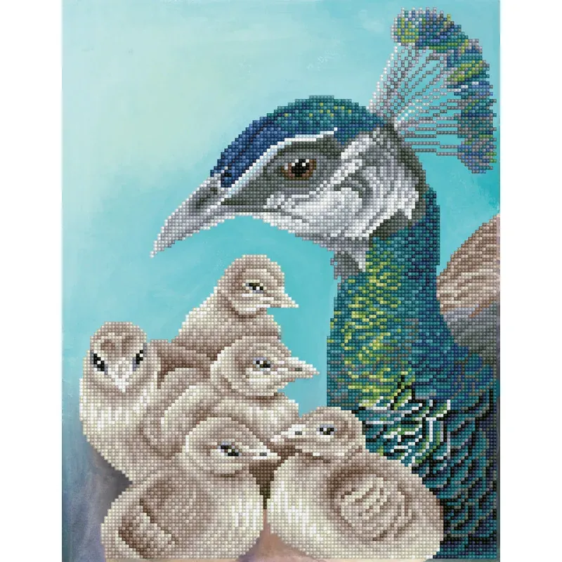 Kit broderie diamant La maman et ses petits, 35 x 45 cm