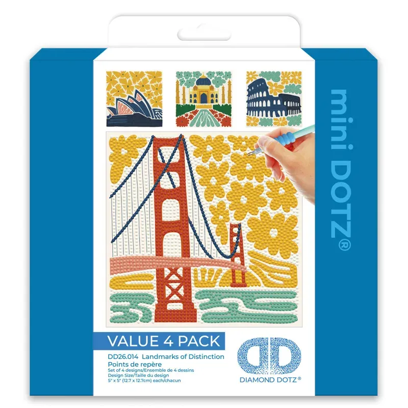 Kit broderie diamant monuments du monde, pack de 4