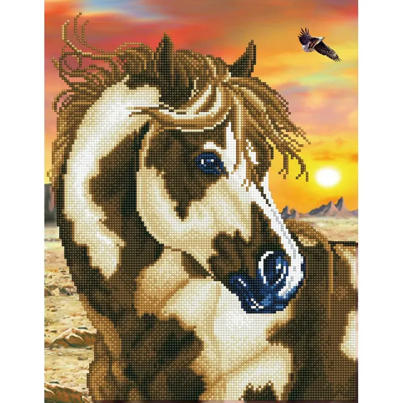 Kit broderie diamant mustang libre, 45,7 x 35,5 cm