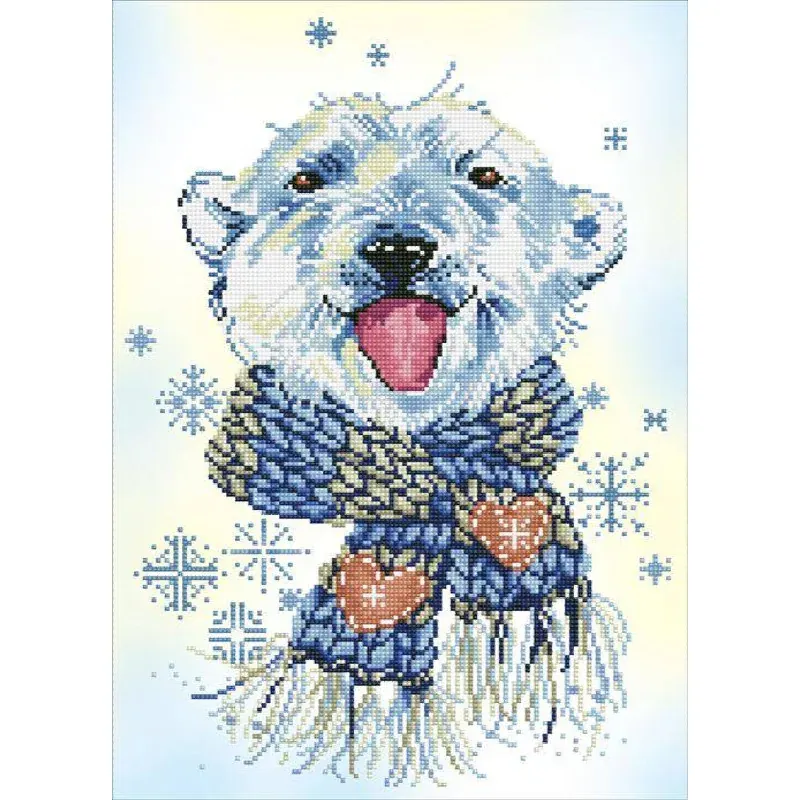Kit broderie diamant ours polaire, 37 x 51 cm