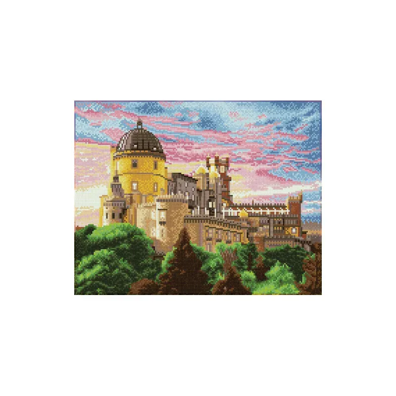 Kit broderie diamant palais de Sintra, 47 x 37 cm