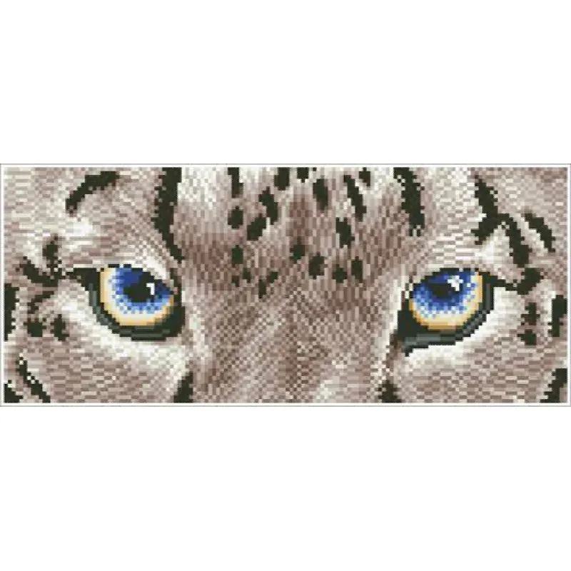 Kit broderie diamant panthère des neiges, 15 x 42 cm