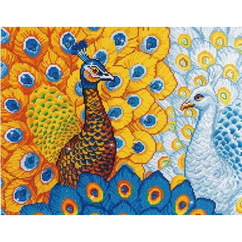 Kit broderie diamant paons romantiques, 57 x 49 cm