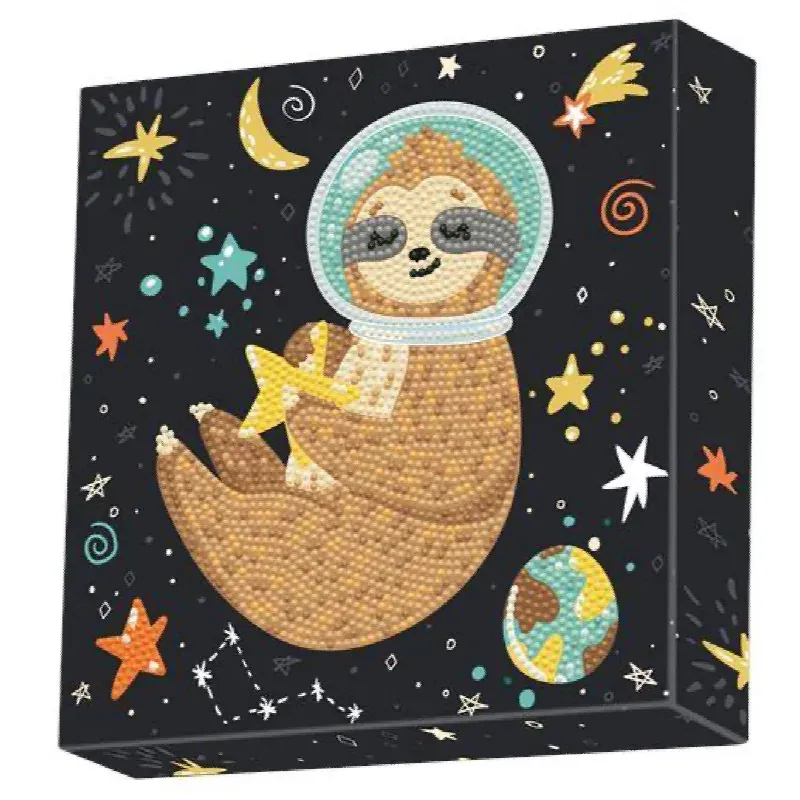 Kit broderie diamant paresseux de l’univers, 28 x 28 cm