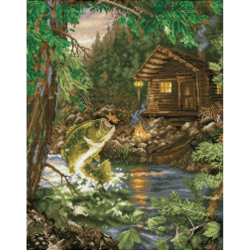Kit broderie diamant parti pêcher, 71.1 x 55.9 cm