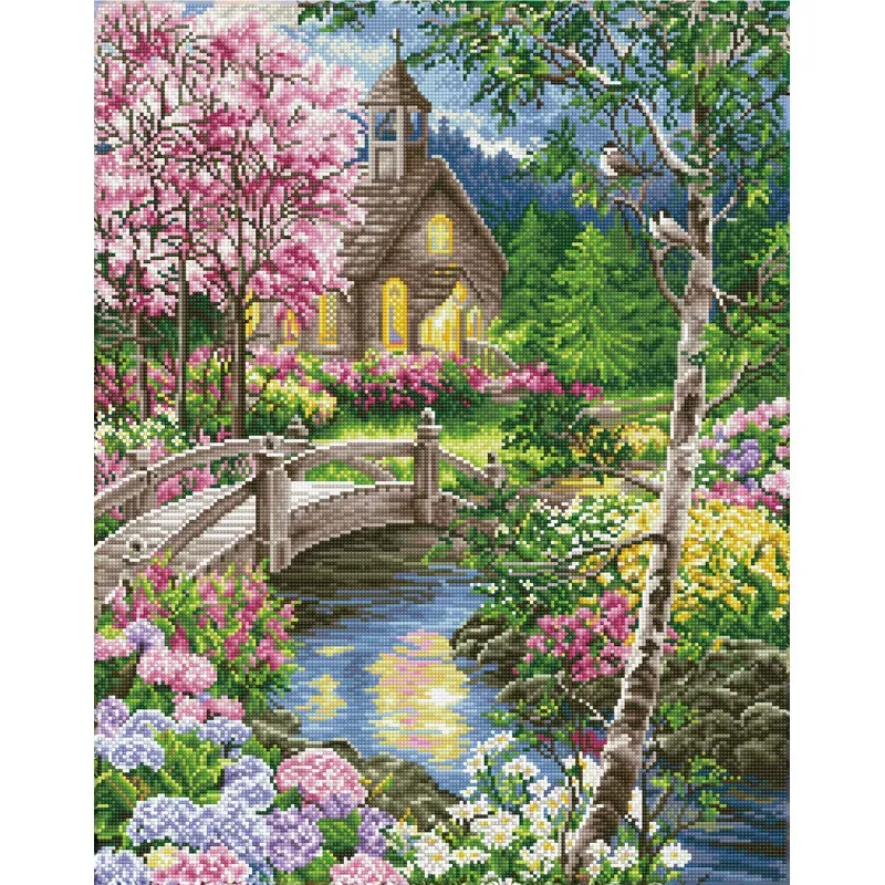 Kit broderie diamant Path to Worship, 71 x 56 cm