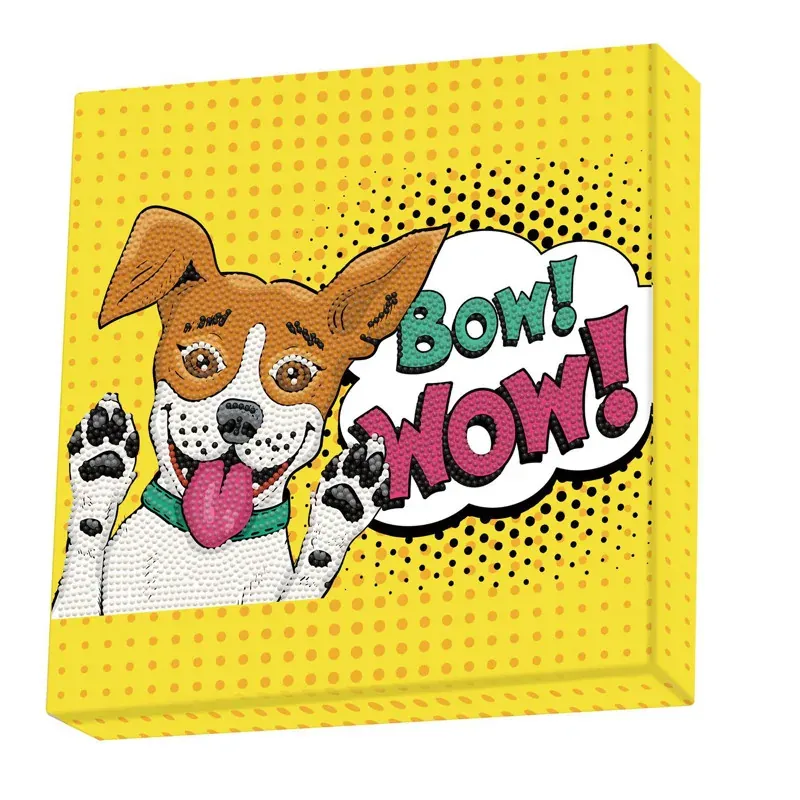 Kit broderie diamant petit chien à accrocher, 28 x 28 cm