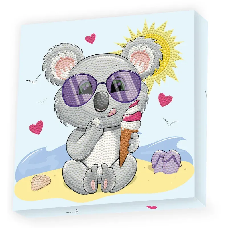 Kit broderie diamant petit koala sur boîte à accrocher