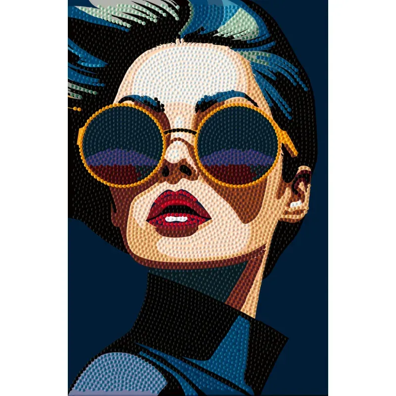 Kit broderie diamant portrait décoratif, 38 x 20 cm