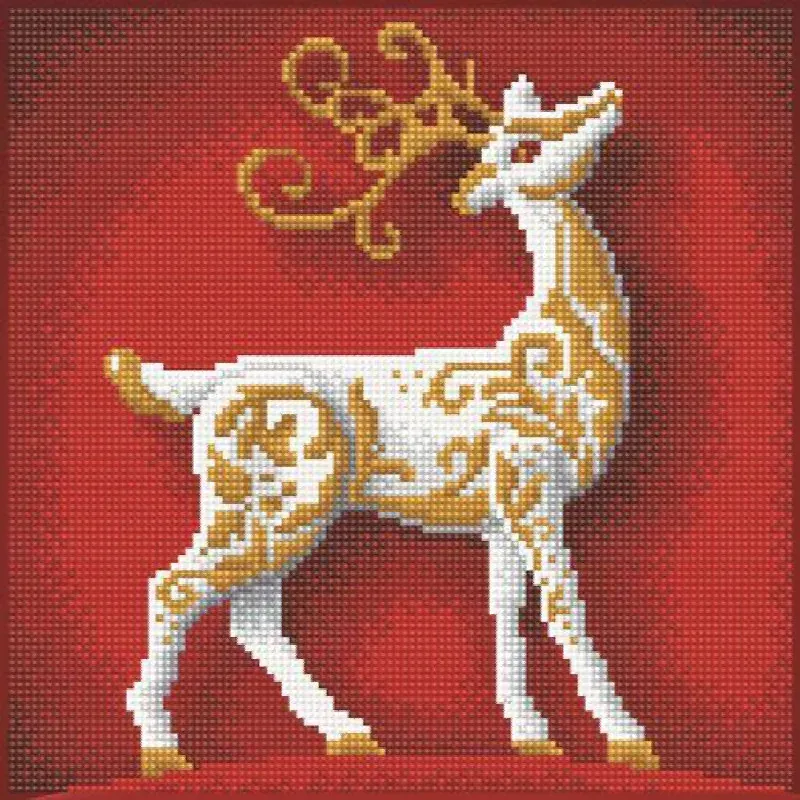 Kit broderie diamant renne de Noël, 30.5 x 30.5 cm